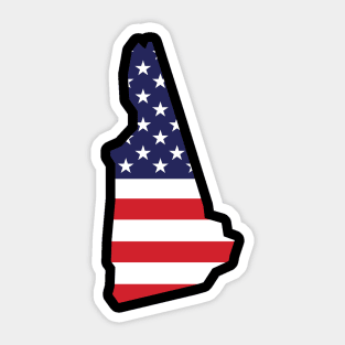 New Hampshire State Shape Flag Background Sticker